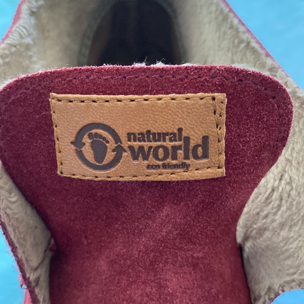 Natural World maroon leather kid’s boots. - Picture 3 of 6
